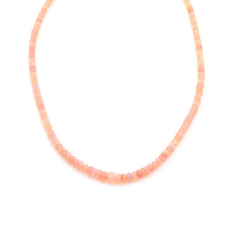 Gold gemstone necklace for women-Gemstone Necklace | Bright Pink Opal