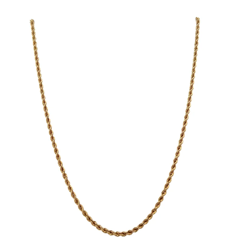 Simple gold necklace for women-18" Rope Chain in Yellow Gold