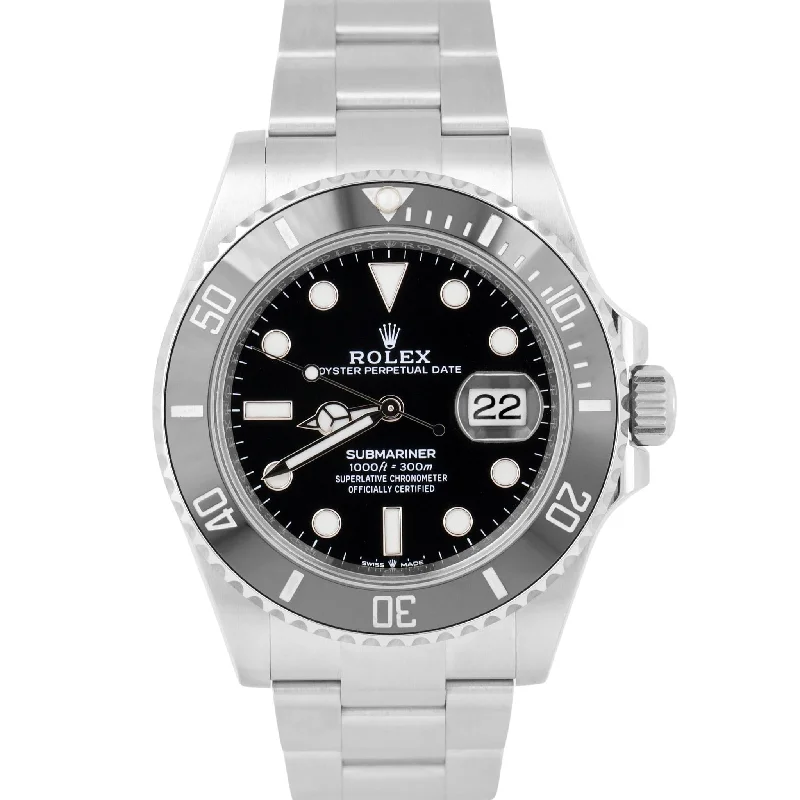 Stylish sport wristwatches-MINT 2023 Rolex Submariner Date 41mm Stainless Steel Black Watch 126610 LN