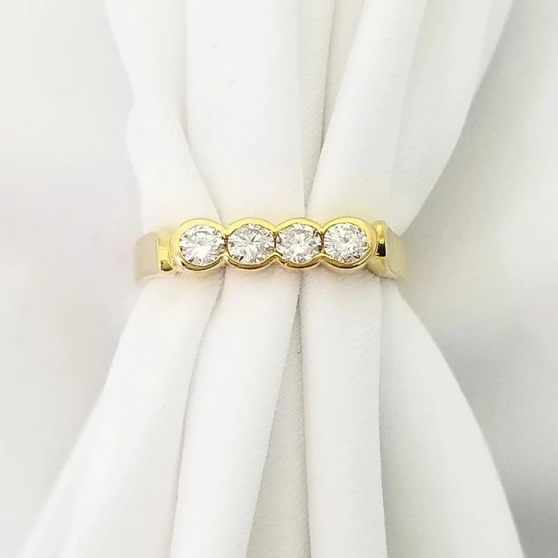 Rose gold and diamond engagement rings for women-Yellow Gold Diamond Eternity Ring