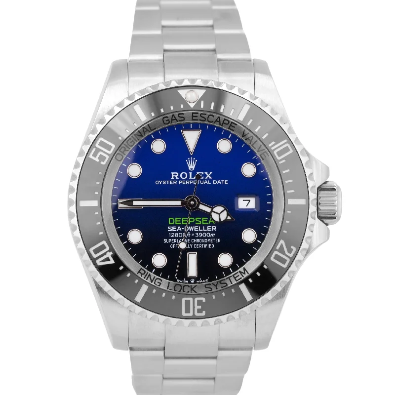 Designer luxury wristwatches for women-MINT Rolex Sea-Dweller Deepsea JAMES CAMERON Black Blue Steel 44mm 126660 Watch