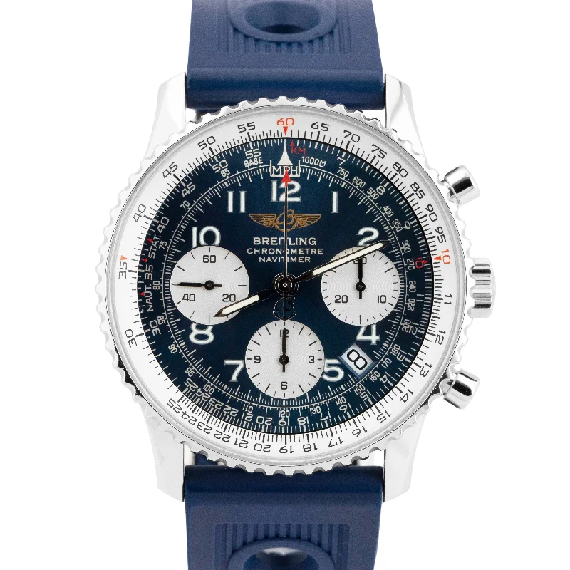 Budget-friendly wristwatches-MINT Breitling Navitimer Chronograph 42mm Blue Stainless Steel Watch A23322