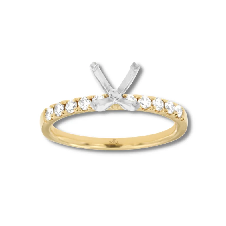 Platinum diamond engagement rings for women-14 Karat Yellow Gold 1/3 Carat Diamond Semi Mount