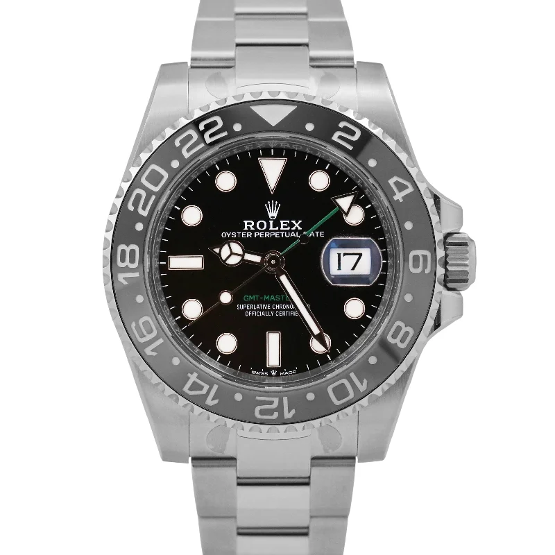 Luxury metal wristwatches-NEW 2025 Rolex GMT-Master II BRUCE WAYNE Gray Black 40mm Watch 126710 GRNR BOX