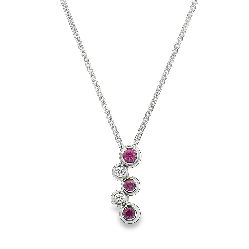 Gold chain necklace for women-Tiffany & Co. Pink Sapphire and Diamond Bubble Necklace