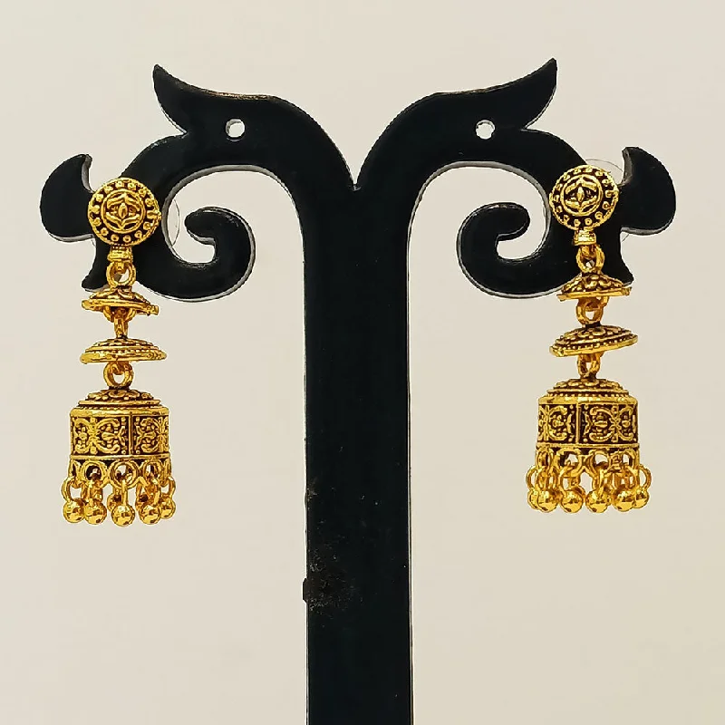 Geometric earrings for women-Dariyalal Sales Gold Plated Jhumki Earrings