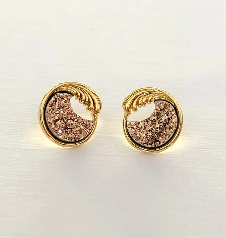 Boho earrings for women-Lani 'Ae Druzy Earrings