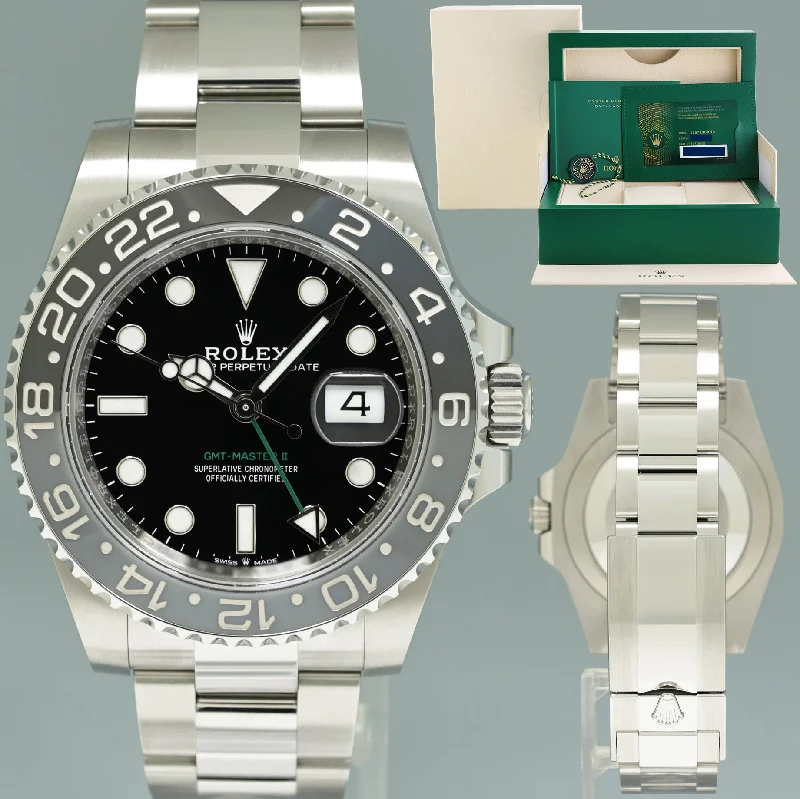 Men's outdoor wristwatches-NOV 2024 NEW PAPERS Rolex GMT Master II Bruce Wayne Oyster 126710GRNR Watch Box