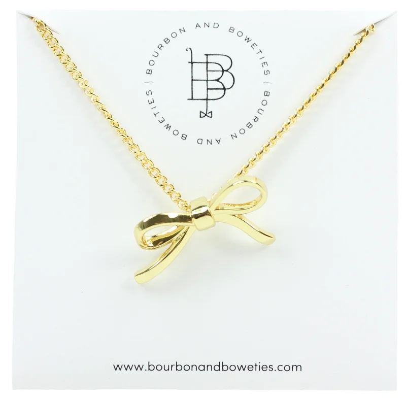 Simple necklace for women-The Bow Necklace