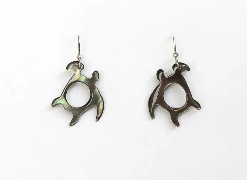 Chunky earrings for women-Carved Turtle Earrings