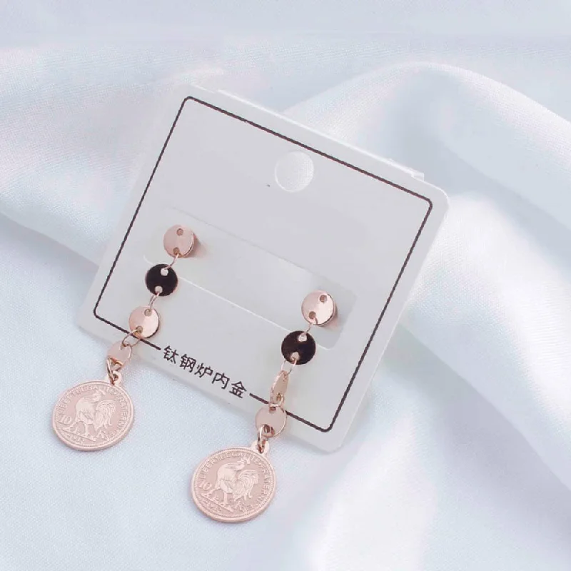 Luxury diamond earrings for women-Tarohi Jewels Rose Gold Plated Fancy Dangler Earrings