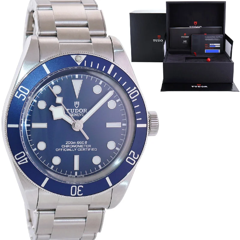 Waterproof sports wristwatches-NOV 2024 PAPERS MINT Tudor Black Bay Fifty-Eight 79030B Steel Blue 39mm BB58 Watch