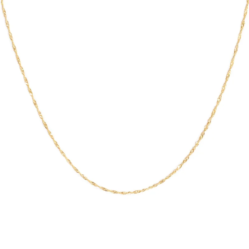 Simple gold necklace for women-Singapore Chain Necklace | Solid 14k Gold