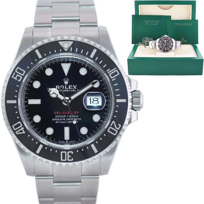 Fashion wristwatches with interchangeable straps-2021 MINT Rolex Red Seadweller SD43 126600 43mm Red Letter mk2 Watch Box