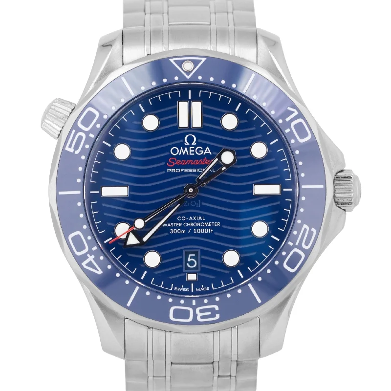 Trendy wristwatches for teens-MINT 2023 PAPERS Omega Seamaster Diver 42mm Blue Wave 210.30.42.20.03.001 BOX