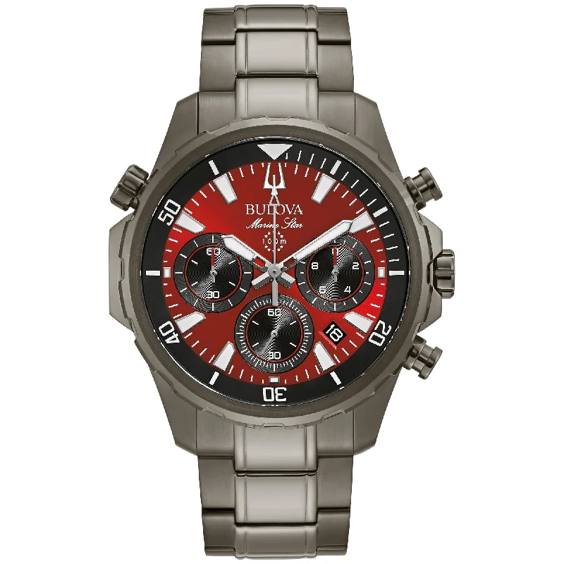 Wristwatches with date function-Bulova Performance Marine Star Mens Watch Stainless Steel