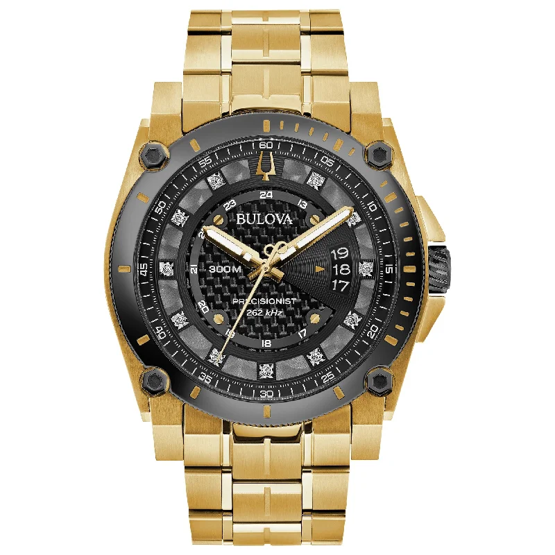 Fashionable wristwatches for women-Bulova Proprietary Precisionist Mens Watch Stainless Steel