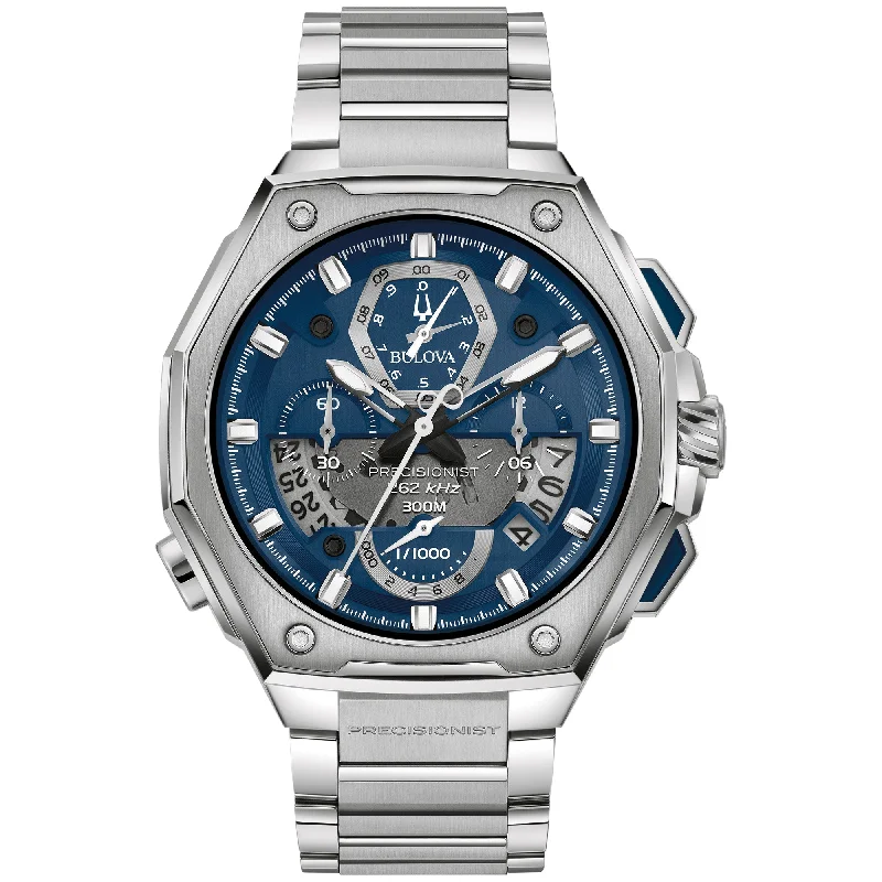 Smartwatches for iPhone-Bulova Proprietary Precisionist Mens Watch Stainless Steel