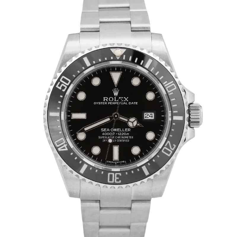 Digital wristwatches-PAPERS Rolex Sea-Dweller 4000 SD4K Black 40mm Ceramic Stainless Steel 116600 BOX