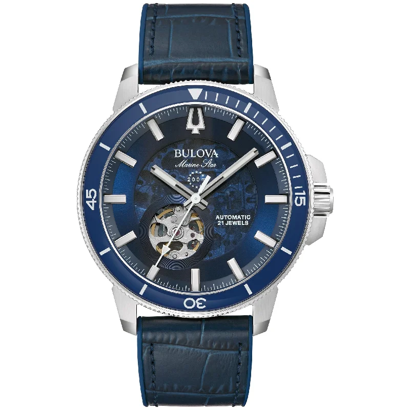 Watches with interchangeable bands-Bulova Performance Marine Star Mens Watch Stainless Steel