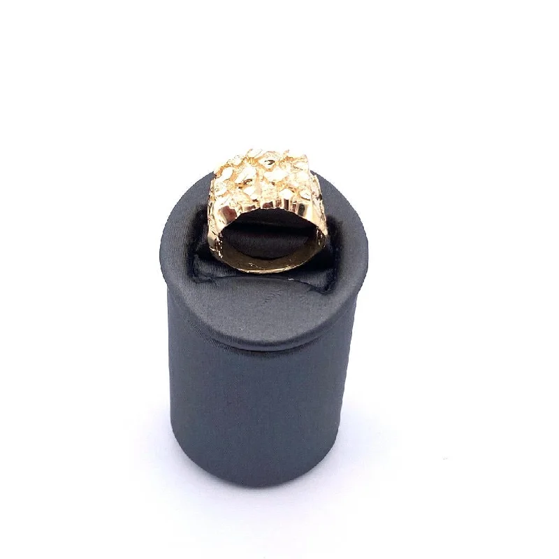 Stylish diamond ring for women-10K Gold Nugget Ring