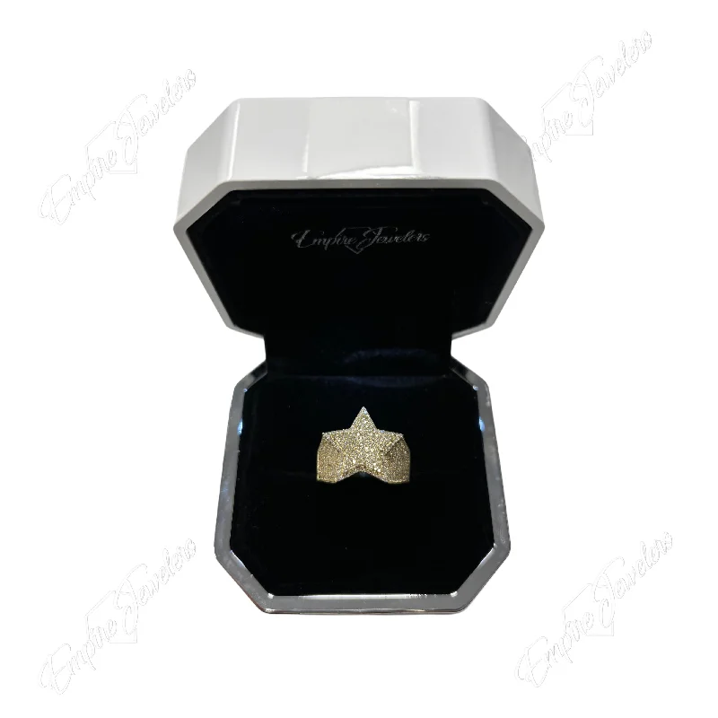 Gold-plated ring for women-10KT DIAMOND STAR RING