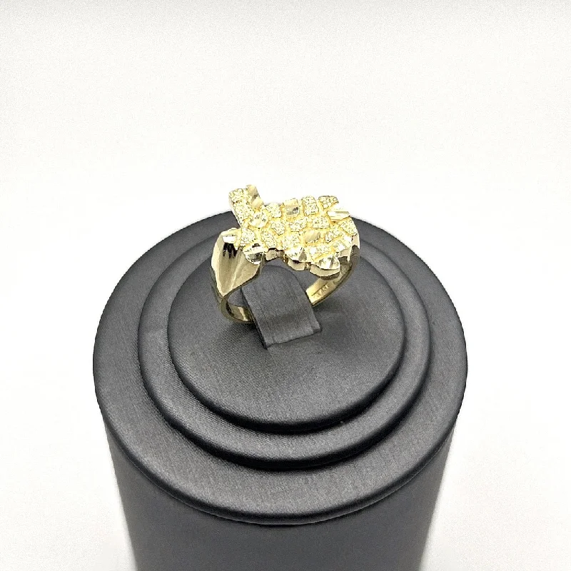 Stackable ring for women-10KT TEXAS NUGGET RING 4.5g