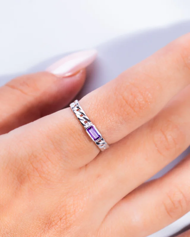 Engagement ring for women-Zircon (0101-Purple) Ring