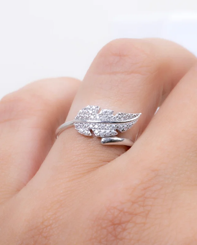 Classic ring for women-Zircon Leaf (04) Ring