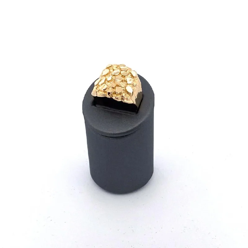 Retro silver ring for women-10K Gold Nugget Ring