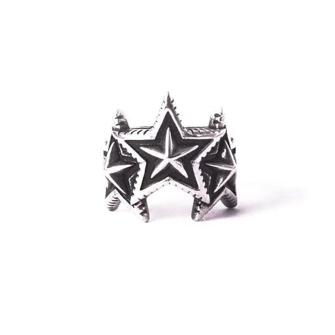 Oval ring for women-Triple Star 316L Steel Ring (CLEARANCE)