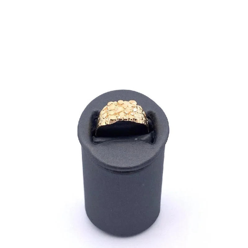 Sapphire ring for women-10K Gold Nugget Ring