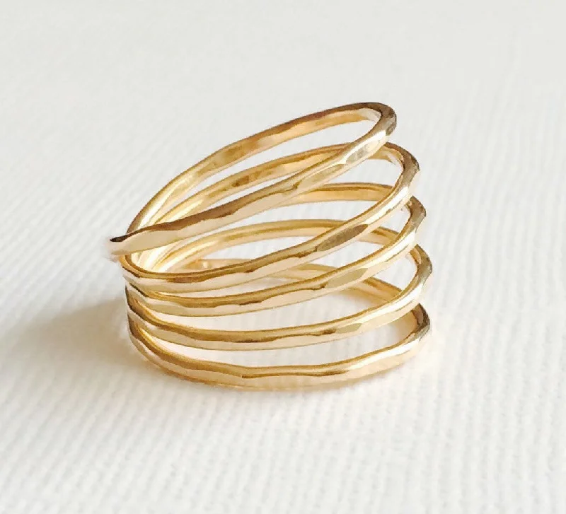 Adjustable ring for women-Ring THALIA - Gold filled (R124)