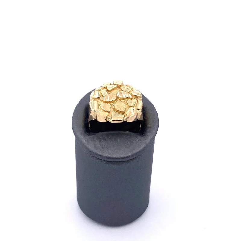 Anniversary ring for women-10K Gold Nugget Ring