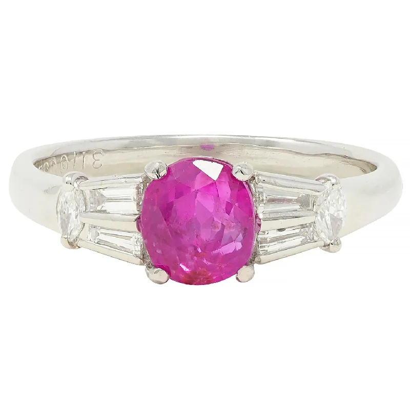 Designer gold ring for women-Contemporary 2.23 CTW No Heat Burma Ruby Diamond Platinum Ring GIA