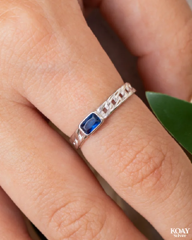 Promise ring for women-Zircon (0101-Blue) Ring