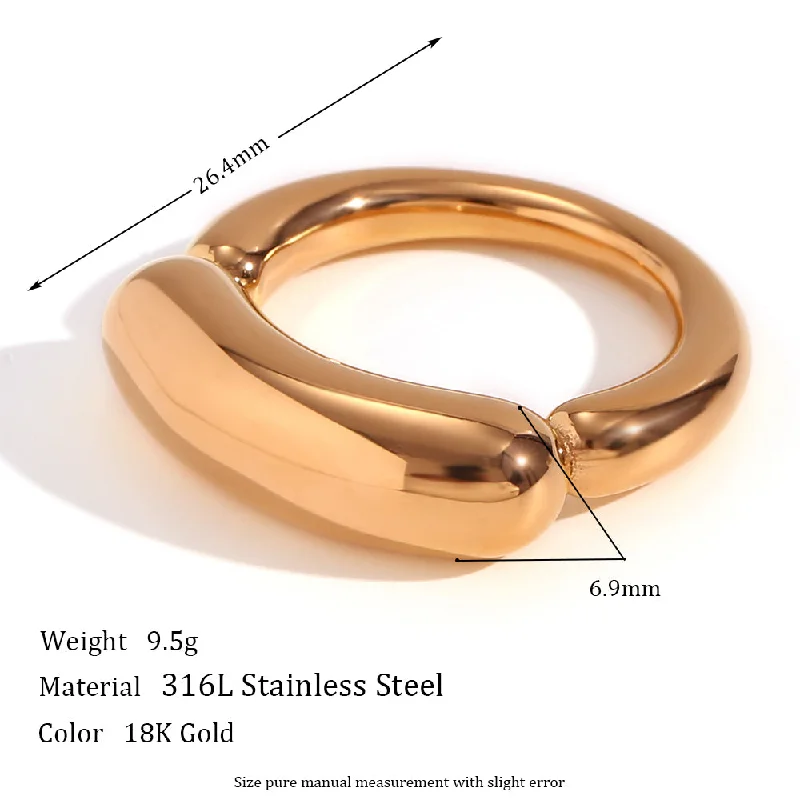 Casting Creative Thick Thread Smile Ring-Gold