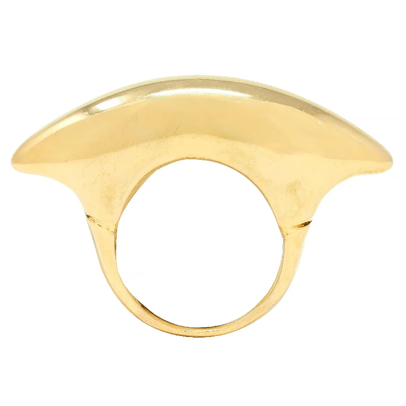 Eternity ring for women-Effedue 1970's 18 Karat Yellow Gold Vintage Domed Bar Ring