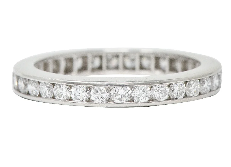 Antique ring for women-Modern 0.96 CTW Diamond Platinum Eternity Wedding Band Ring