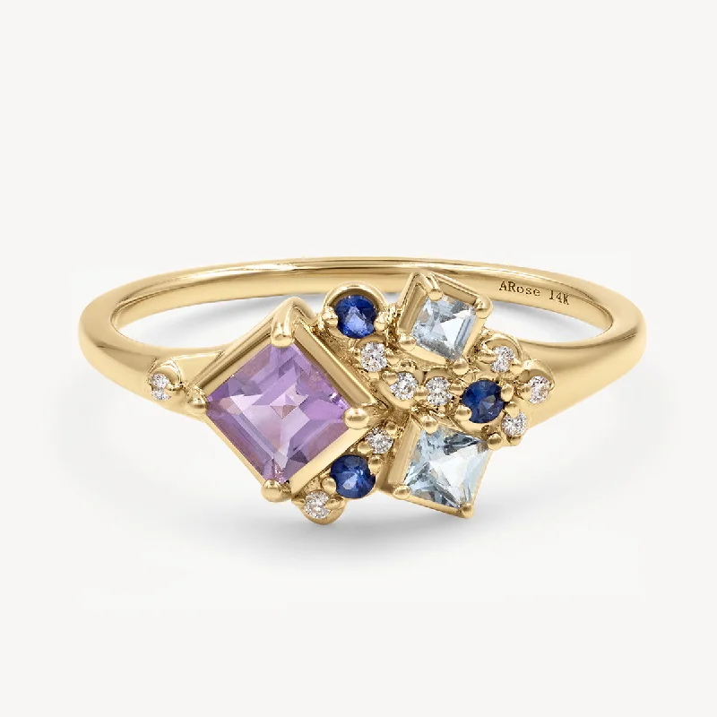 Diamond wedding ring for women-Lavender Nebula Ring