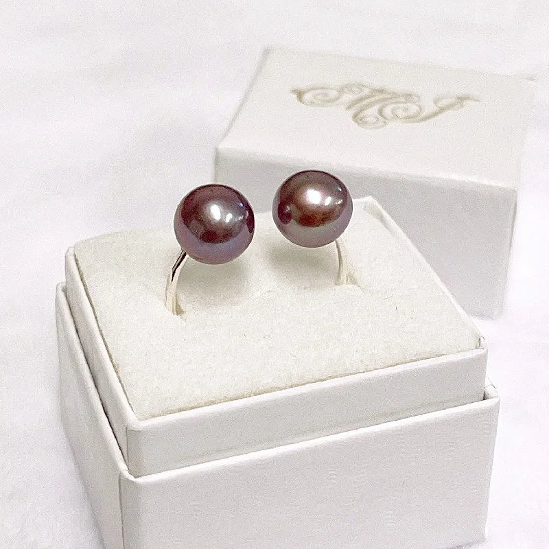 Love ring for women-Ring ADORA - Purple Edison pearls (R215)