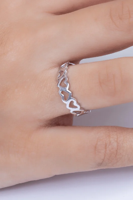 Cluster ring for women-Plain Heart (02) Ring