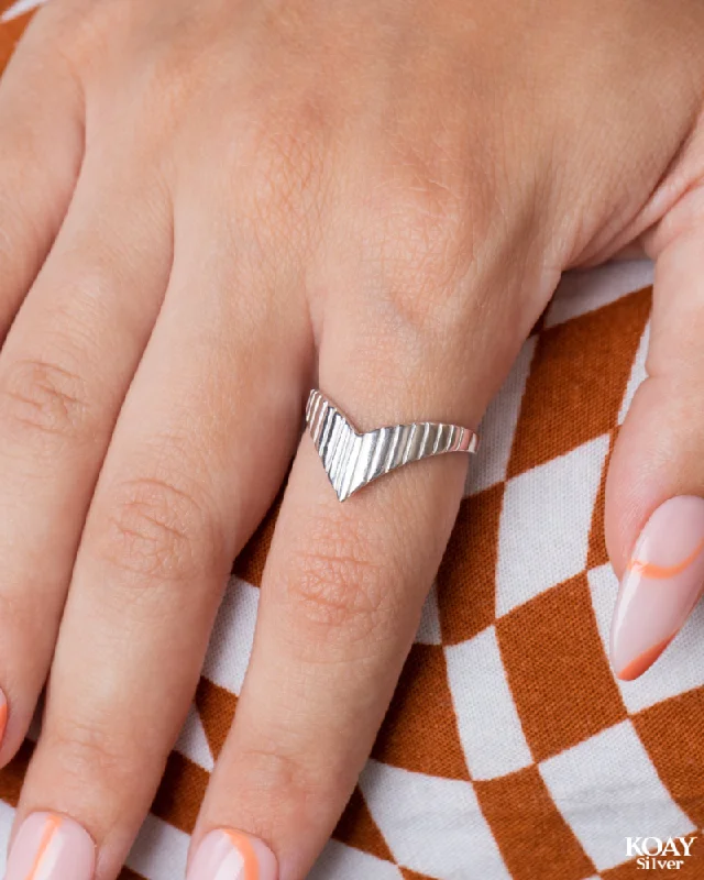 Designer ring for women-Stripes V (02) Ring