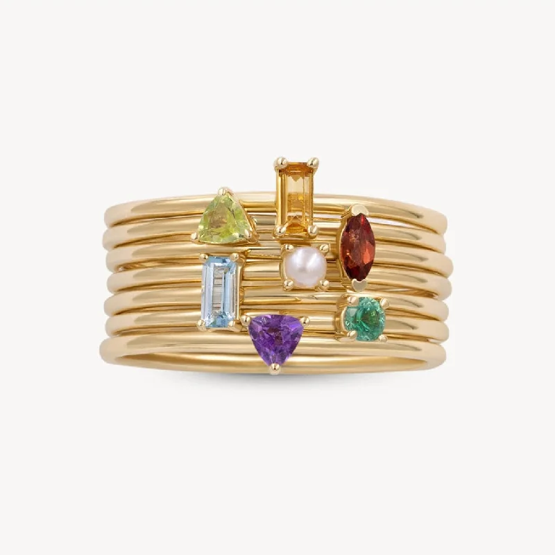 Statement jewelry ring for women-Birthstone Ring