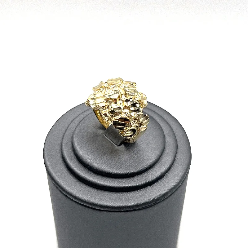 Band ring for women-10KT NUGGET RING