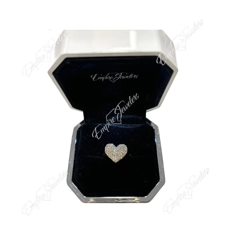 Oval ring for women-10KT DIAMOND HEART RING