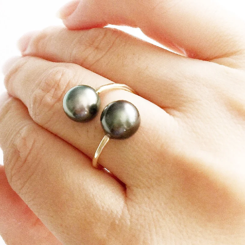 Ruby ring for women-Ring Leia - tahitian pearls ( R144)