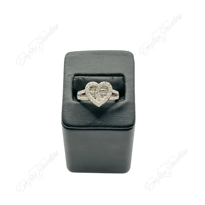 Gemstone ring for women-10KT DIAMOND HEART RING