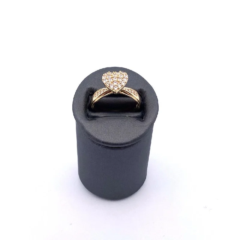 Bohemian style ring for women-10K Gold Heart Ring